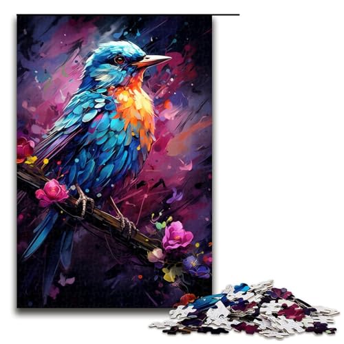 für Erwachsene 1000 teiliges farbenfrohes Psychedelia Puzzle mit süßem kleinen Blauvogel schwieriges und anspruchsvolles Holzpuzzle 75 x 50 cm für Erwachsene 1000 teiliges farbenfrohes Psychedelia Puzzle mit süßem kleinen Blauvogel schwieriges und anspruchsvolles Holzpuzzle 75 x 50 cm von zouxangzz