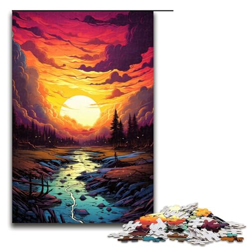 für Erwachsene 1000 teiliges farbenfrohes psychedelisches verträumtes Sonnenuntergangs Puzzle für Erwachsene schwieriges und anspruchsvolles Holzpuzzle 75 x 50 cm für Erwachsene 1000 teiliges farbenfrohes psychedelisches verträumtes Sonnenuntergangs Puzzle für Erwachsene schwieriges und anspruchsvolles Holzpuzzle 75 x 50 cm von zouxangzz