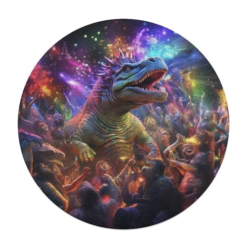 für Erwachsene 120 teiliges Puzzle Tierparty Puzzle für Erwachsene runde Holzpuzzles Puzzles für Erwachsene Geschenke für Erwachsene 29 x 29 cm von zouxangzz