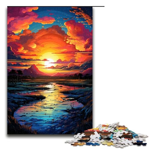 für Erwachsene Puzzle Bunter Fantasie Sonnenuntergangsfluss 1000 teiliges Holzpuzzle für Erwachsene und Kinder ab 12 Jahren 75 x 50 cm für Erwachsene Puzzle Bunter Fantasie Sonnenuntergangsfluss 1000 teiliges Holzpuzzle für Erwachsene und Kinder ab 12 Jahren 75 x 50 cm von zouxangzz
