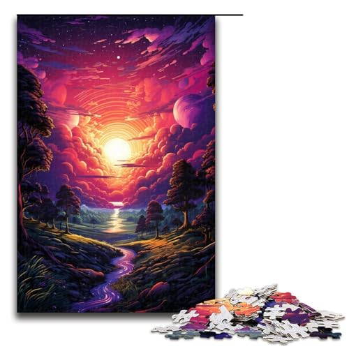 für Erwachsene Puzzle Bunter Fantasie Sonnenuntergangsfluss 1000 teiliges Holzpuzzle für Erwachsene und Kinder ab 12 Jahren 75 x 50 cm für Erwachsene Puzzle Bunter Fantasie Sonnenuntergangsfluss 1000 teiliges Holzpuzzle für Erwachsene und Kinder ab 12 Jahren 75 x 50 cm von zouxangzz