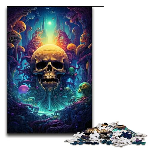 für Erwachsene Puzzle Bunter Höllendämon 1000 teiliges Holzpuzzle für Erwachsene und Kinder ab 12 Jahren 75 x 50 cm von zouxangzz