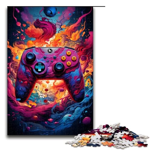für Erwachsene Puzzle Buntes Gamepad 1000 teiliges Holzpuzzle für Erwachsene und Kinder ab 12 Jahren 75 x 50 cm von zouxangzz