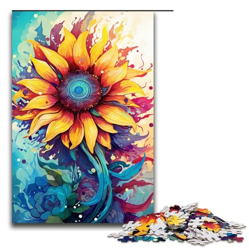 für Erwachsene Puzzle Buntes Gemälde Sonnenblume 1000 teiliges Holzpuzzle für Erwachsene und Kinder ab 12 Jahren 75 x 50 cm für Erwachsene Puzzle Buntes Gemälde Sonnenblume 1000 teiliges Holzpuzzle für Erwachsene und Kinder ab 12 Jahren 75 x 50 cm von zouxangzz