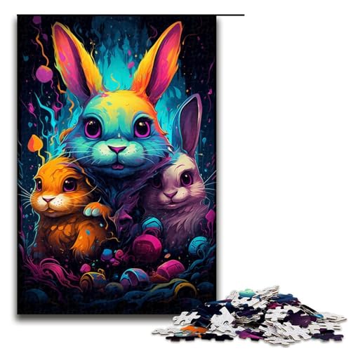 für Erwachsene Puzzle Buntes süßes Kaninchen 1000 teiliges Holzpuzzle für Erwachsene und Kinder ab 12 Jahren 75 x 50 cm für Erwachsene Puzzle Buntes süßes Kaninchen 1000 teiliges Holzpuzzle für Erwachsene und Kinder ab 12 Jahren 75 x 50 cm von zouxangzz