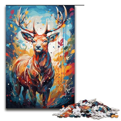 für Erwachsene Puzzle buntes psychedelisches Hirschtier 1000 teiliges Holzpuzzle für Erwachsene und Kinder ab 14 Jahren 75 x 50 cm für Erwachsene Puzzle buntes psychedelisches Hirschtier 1000 teiliges Holzpuzzle für Erwachsene und Kinder ab 14 Jahren 75 x 50 cm von zouxangzz