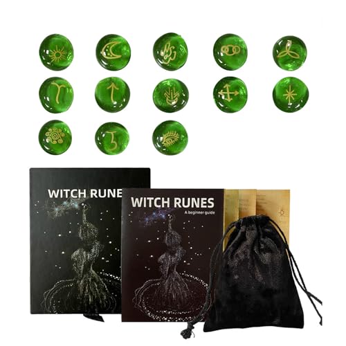zuousxbs 13pcs Runen Steinset Gravierte Runen Taschenstein Unregelmäßige Wahrsagungs Runen Stein Metaphysische Heilungs Runen Dauer von zuousxbs