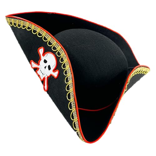 zuousxbs Schädelmusterhüte Vintages Lumineszenzhüte LED Captain Hüte Leuchten Hüte Für Kostümpartys Und Ereignisverstellbare Piratenhut von zuousxbs