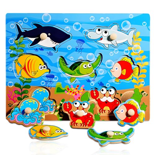 Puzzle Ab 1 Jahr, 2 3 Jahre, Holzspielzeug Mit Tieren Vom Meerestiere, Ideales Steckpuzzle Für EIN Geschenk, Montessori Spielzeug In Form Eines Steckspiel, Holzpuzzle Puzzle Für Baby Und Kleinkind Puzzle Ab 1 Jahr, 2 3 Jahre, Holzspielzeug Mit Tieren Vom Meerestiere, Ideales Steckpuzzle Für EIN Geschenk, Montessori Spielzeug In Form Eines Steckspiel, Holzpuzzle Puzzle Für Baby Und Kleinkind von zurabini