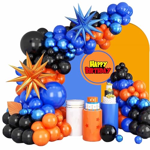 Schwarz Blau Orange Luftballons Girlandenbogen Set Folienballons Geburtstags Party Zubehör Schwarz Blau Orange Luftballons Girlandenbogen Set Folienballons Geburtstags Party Zubehör von zuxinor