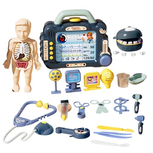 Doctor Set for Kids, Children Pretend Doctor Set with Storage Case, Role Equipment with Toy Stethoscope, Educational Medical Kit for Kindergarten and Bedroom Fun von zwxqe