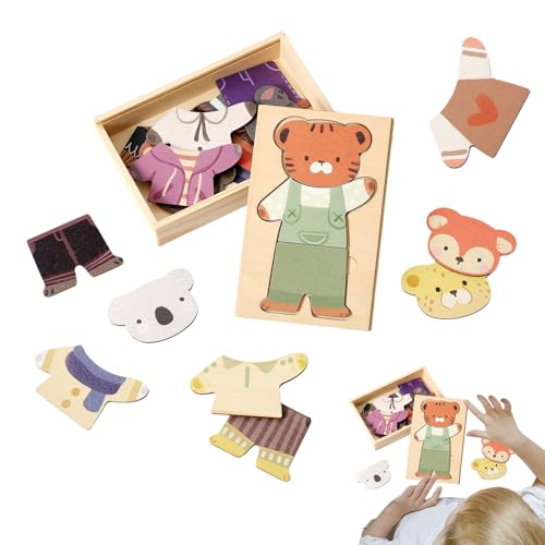 Dress Up Games Animal Design - Holzpädagogik -Puzzle -Board Zum Erlernen Von Lustigen, Kreativen Puppen -Outfits Mit Interaktiver Spielfunktion, Spielzeug Für Kinder Klassenzimmer, Vorschule, Reisen Dress Up Games Animal Design - Holzpädagogik -Puzzle -Board Zum Erlernen Von Lustigen, Kreativen Puppen -Outfits Mit Interaktiver Spielfunktion, Spielzeug Für Kinder Klassenzimmer, Vorschule, Reisen von zwxqe