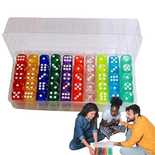 Farbige Spielwürfel, bunte Würfel, Großpackung mit bunten Würfeln, Regenbogenwürfel, große Menge, farbige Würfel von zwxqe
