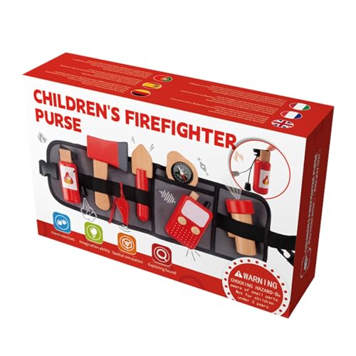 Firefighter Toys, Pretend Play Set, Educational Career Cosplay Accessories, Wooden Firefighter Props with Storage Bag, Ideal for Kids, Boys, Girls, Halloween, Birthday Firefighter Toys, Pretend Play Set, Educational Career Cosplay Accessories, Wooden Firefighter Props with Storage Bag, Ideal for Kids, Boys, Girls, Halloween, Birthday von zwxqe