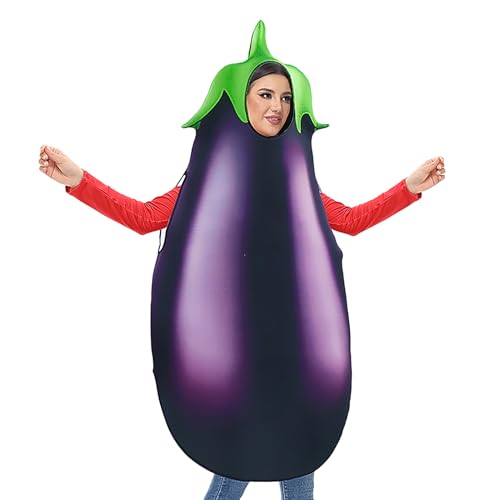 Halloween Eggplant Costume, Prank Vegetable Outfit, Hilarious Attention-grabbing Dress, Funny Party Prop, Novelty Adult Costume for Entertaining Family Friends and Celebrating Halloween Together von zwxqe