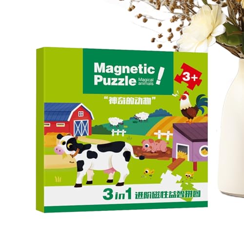 Interaktives Puzzle - Magnetisches Lernen -Puzzle für Kleinkinder, Bildungsspiele für Mädchen, Zuhause, Büro, Vorschule und Innenräume, Feinmotorik und kognitive Entwicklung von zwxqe