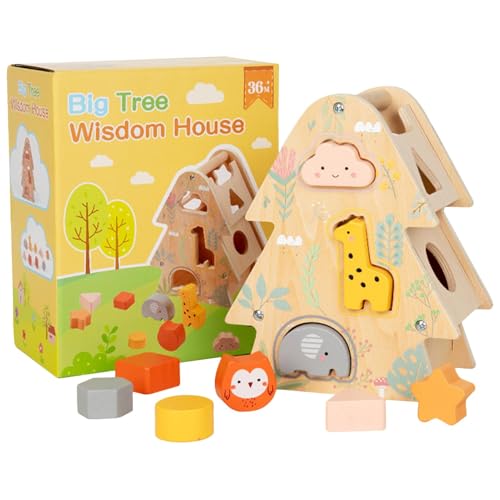 Kids Shape Sorting Cube, Wooden Animal Block Puzzle, Educational Toy for Babies, Early Learning Activity for Home and School, Encourages Interaction in Kindergarten Kids Shape Sorting Cube, Wooden Animal Block Puzzle, Educational Toy for Babies, Early Learning Activity for Home and School, Encourages Interaction in Kindergarten von zwxqe