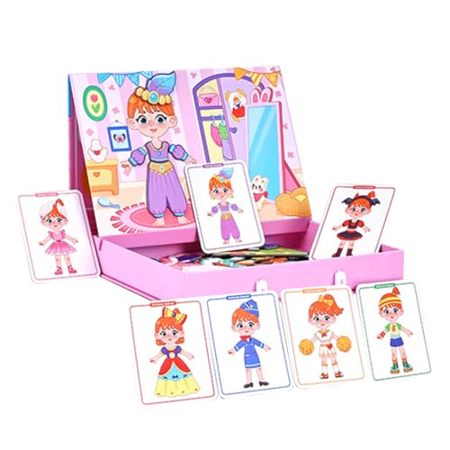 Magnetic Puzzle - 1.69 Inches Double-Sided Pretend Play Set for Creative Learning, Fun Face Dress-Up with Educational Magnetic Pieces, Kids Girls Teens Family School Home Use von zwxqe