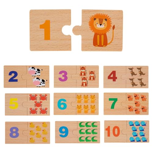 Number Matching Puzzle, Wooden Counting Game, 1-10 Math Manipulative Toy for Early Learning, Educational Homeschool Tool and for Kids Number Matching Puzzle, Wooden Counting Game, 1-10 Math Manipulative Toy for Early Learning, Educational Homeschool Tool and for Kids von zwxqe