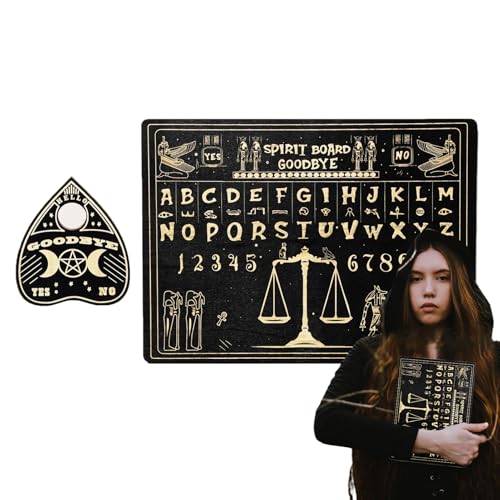 Spirit Board Game, Wooden Spirit Board, Dowsing Divination Tools with Planchette, Metaphysical Home Decoration for Kids Players, Mystical Game for Spiritual Exploration Spirit Board Game, Wooden Spirit Board, Dowsing Divination Tools with Planchette, Metaphysical Home Decoration for Kids Players, Mystical Game for Spiritual Exploration von zwxqe