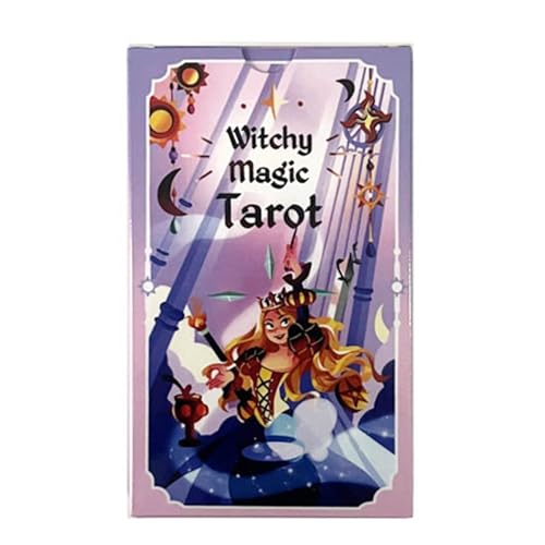 Tarotkarten, Hexenmagisches Tarot, Orakelkarten, englische Ausgabe, Wahrsager-Deck, tragbare Wahrsagerkarte, perfekt für Familienabende von zwxqe