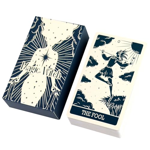 Tarotkarten-Deck, Tarotkarten für Anfänger und Experten, 78 Karten Set mit Bedeutungsleitfaden (evtl. nicht in deutscher Sprache), Wahrsagerkarten, spirituelles Wahrsagspiel, Geschenk für Freunde und von zwxqe