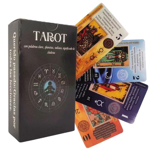 Tarotkarten-Deck, illustrierte Tarot-Lesung mit Bedeutungen, Wahrsagspiel, spirituelle Einsicht und Wahrsagung, 80 Stück Tarotkarten für Anfänger und Experten Tarotkarten-Deck, illustrierte Tarot-Lesung mit Bedeutungen, Wahrsagspiel, spirituelle Einsicht und Wahrsagung, 80 Stück Tarotkarten für Anfänger und Experten von zwxqe