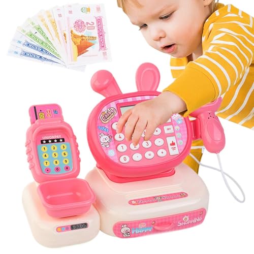 Toy Cash Register for Kids, Supermarket Pretend Set with Scanner, Cash Drawer, and Calculator, Lighting and Sound Effects, Educational Learning Toy for Christmas and Birthday Toy Cash Register for Kids, Supermarket Pretend Set with Scanner, Cash Drawer, and Calculator, Lighting and Sound Effects, Educational Learning Toy for Christmas and Birthday von zwxqe