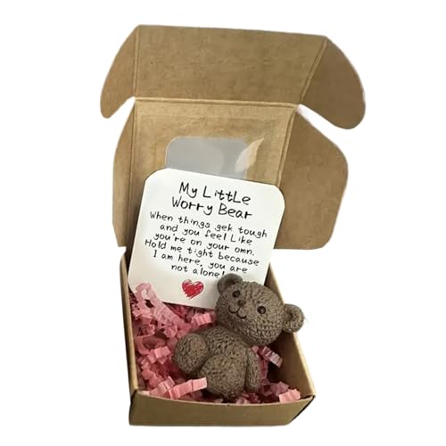 zwxqe Bär, Bärenpuppe, Kleines Motivierendes Tier Geschenk Für Frauen Männer Liebhaber Kinder Erwachsene Fürsorge Freunde von zwxqe
