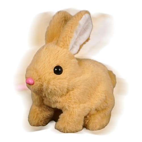zwxqe Bunby My Realistic Bunny Toy, Plush Animal Doll, 6.5x5.12x6.5in Interactive Electronic Rabbit, Walking and Sound-Enabled Pet Toy for Toddler Birthday and Playtime Fun von zwxqe
