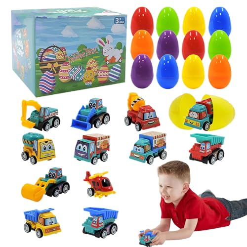 zwxqe Easter Eggs with Vehicles, Prefilled Car Toddler, Fun Celebrations Toys, Egg Hunts and Party Favors, 5.91x5.91x4.33 Inches Easter Decorations for Kids Aged 3-8 Years Old von zwxqe