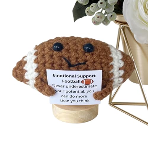 zwxqe Emotionale Unterstützung Plüsch - Motivierendes Zitat Strickball - Niedlicher emotionaler Support Häkelball mit inspirierendem Zitat für Zuhause Arbeitsplatz von zwxqe