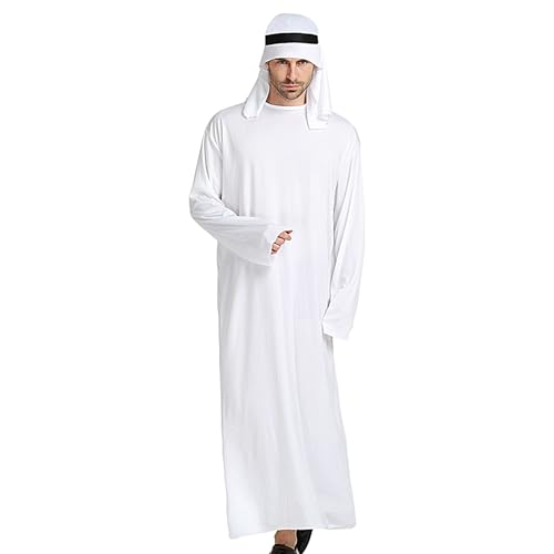 zwxqe Halloween Arab Prince Costume, Men's Dress-Up Set, Comfortable Head Wrap Outfit, Cultural Attire, L to 2XL, Complete Ensemble For Adults Teens Boys Students Actors Performers von zwxqe