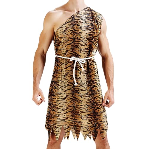zwxqe Höhlenmensch Kostüm Damen - Leopardenmuster Verkleidung | Halloween Cosplay Outfit für Karneval Bühnenauftritt Konzert Geburtstag und Events von zwxqe