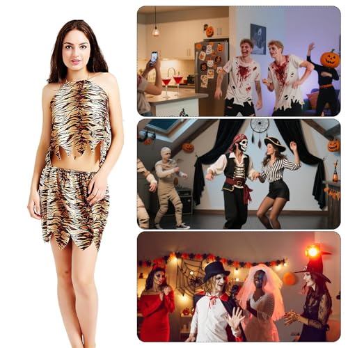zwxqe Höhlenmensch Kostüm Erwachsene - Festkostüm für Feiertagspartys | Halloween Cosplay Outfit für Karneval Bühnenauftritt Konzert Geburtstag und Events von zwxqe