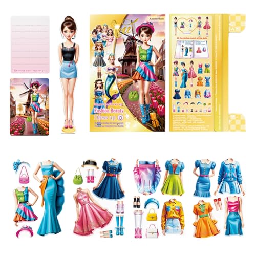 zwxqe Magnetic Paper Dolls, Magnetic Dress Up Game, Toddler Dress Up Toy, Princess Magnetic Dolls, Dress Up Sticker Book, Children's Educational Toy, Magnet Dress Up Game zwxqe Magnetic Paper Dolls, Magnetic Dress Up Game, Toddler Dress Up Toy, Princess Magnetic Dolls, Dress Up Sticker Book, Children's Educational Toy, Magnet Dress Up Game von zwxqe