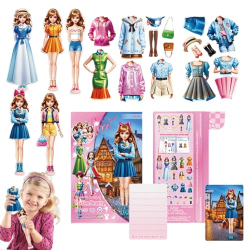 zwxqe Magnetic Paper Dolls, Magnetic Dress Up Game, Toddler Dress Up Toy, Princess Magnetic Dolls, Dress Up Sticker Book, Children's Educational Toy, Magnet Dress Up Game zwxqe Magnetic Paper Dolls, Magnetic Dress Up Game, Toddler Dress Up Toy, Princess Magnetic Dolls, Dress Up Sticker Book, Children's Educational Toy, Magnet Dress Up Game von zwxqe