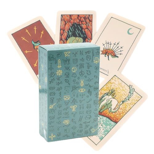 zwxqe Orakelkarten, Grüne Glyphen Tarot, Mystisches Wahrsagen-Deck, Esoterisches Wahrsager-Set, Englische Version, Symbolische Illustrationen, Ideal für Hexengeschenk und Versammlungen zwxqe Orakelkarten, Grüne Glyphen Tarot, Mystisches Wahrsagen-Deck, Esoterisches Wahrsager-Set, Englische Version, Symbolische Illustrationen, Ideal für Hexengeschenk und Versammlungen von zwxqe