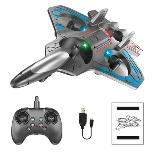 zwxqe RC-Flugzeuge Für Kinder, LED-Schaum-RC-Drohnen-Segelflugzeug, 2,4-GHz-Kampfflugzeugspielzeug, Double-Mode Flying Quadcopter, Outdoor- Und Indoor-Fernbedienungsflugzeug Für Jungens & Mädchen von zwxqe