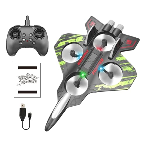 zwxqe RC-Flugzeuge Für Kinder, LED-Schaum-RC-Drohnen-Segelflugzeug, 2,4-GHz-Kampfflugzeugspielzeug, Double-Mode Flying Quadcopter, Outdoor- Und Indoor-Fernbedienungsflugzeug Für Jungens & Mädchen von zwxqe