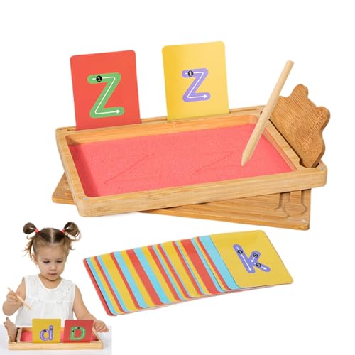zwxqe Sand Writing Tray, Wooden Alphabet Letter Tracing Board, Sensory Learning Tool, Fine Motor Skill Development, Natural Wood, Ideal for Preschool Kids, Homeschool, Classroom zwxqe Sand Writing Tray, Wooden Alphabet Letter Tracing Board, Sensory Learning Tool, Fine Motor Skill Development, Natural Wood, Ideal for Preschool Kids, Homeschool, Classroom von zwxqe