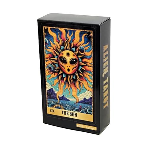 zwxqe Tarot-Deckkarten, geheimnisvolles Wahrsagen-Orakel, 78 Karten, Alien-Thema, Tarot-Set für intuitive Lesungen, Wahrsagerei und spirituelle Einblicke, Spieleabend-Unterhaltung von zwxqe