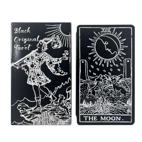 zwxqe Tarot Gold Black Edition, Original Black Tarot-Deck, Anfänger-Orakelkarten, englisches Leseset, Wahrsagungswerkzeuge, ideal für Kinder, Erwachsene und spirituelle Praktiken zwxqe Tarot Gold Black Edition, Original Black Tarot-Deck, Anfänger-Orakelkarten, englisches Leseset, Wahrsagungswerkzeuge, ideal für Kinder, Erwachsene und spirituelle Praktiken von zwxqe