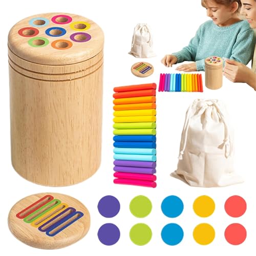 zwxqe Wooden Learning Color Toys, Color Sorting Games for, Fine Motor Developmental Toys, Cup and Stick Learning Games, Sorting Toys, Wooden Sensory Play Toys, Developmental Cup and Stic zwxqe Wooden Learning Color Toys, Color Sorting Games for, Fine Motor Developmental Toys, Cup and Stick Learning Games, Sorting Toys, Wooden Sensory Play Toys, Developmental Cup and Stic von zwxqe