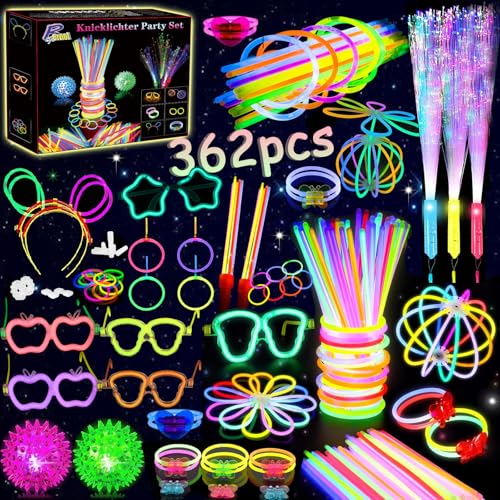 zycBernoi 362 Stück Knicklichter Party Set, LED Leuchtstab Glasfzaser mit 200 Verbinder, LED Igelball, Leuchtstäbe, Brille, Armreif, Leuchtspielzeug für Kinder Erwachsene Party Deko zycBernoi 362 Stück Knicklichter Party Set, LED Leuchtstab Glasfzaser mit 200 Verbinder, LED Igelball, Leuchtstäbe, Brille, Armreif, Leuchtspielzeug für Kinder Erwachsene Party Deko von zycBernoi