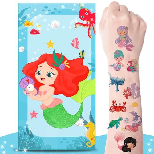 zycBernoi Meerjungfrau Tattoo Kinder, 10 Blätter Temporäre Tattoo mit Explosion Geschenkbox, Überraschung für Kinder Tattoos Gastgeschenke, Perfekt für Kindergeburtstag Party Mitgebsel zycBernoi Meerjungfrau Tattoo Kinder, 10 Blätter Temporäre Tattoo mit Explosion Geschenkbox, Überraschung für Kinder Tattoos Gastgeschenke, Perfekt für Kindergeburtstag Party Mitgebsel von zycBernoi