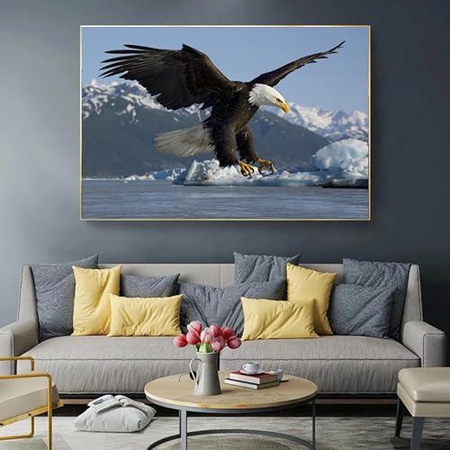 1000-teiliges Puzzle-Tierpuzzle, Motiv: fliegender Adler, Bild, Wandkunst, Inneneinrichtung, Heimdekoration, Leinwand, Malerei, Poster und Druck, Wohnzimmer-Wanddekoration, 50 x 70 cm, Puzzle von zysnb